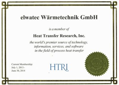 elwatec Wärmetechnik ist Mitglied bei HTRI